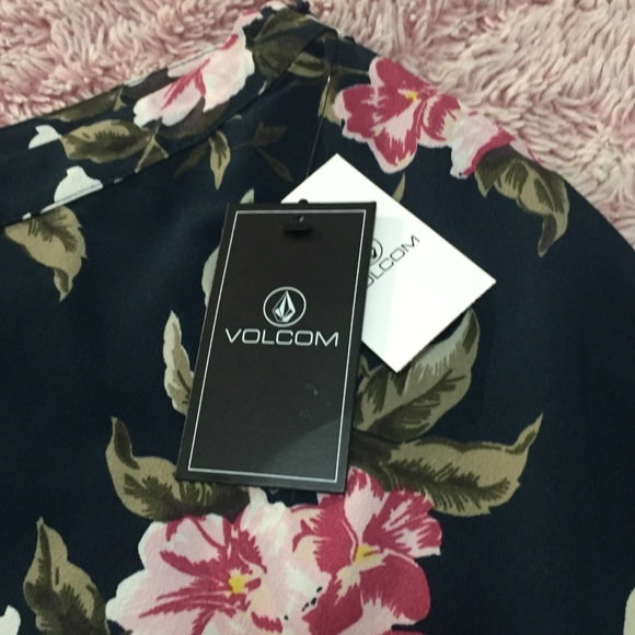NWT VOLCOM FLORAL SKIRT | sz 10 fitted midi - Picture 2 of 16